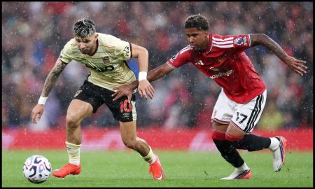 Andrey Santos in action for Man Utd