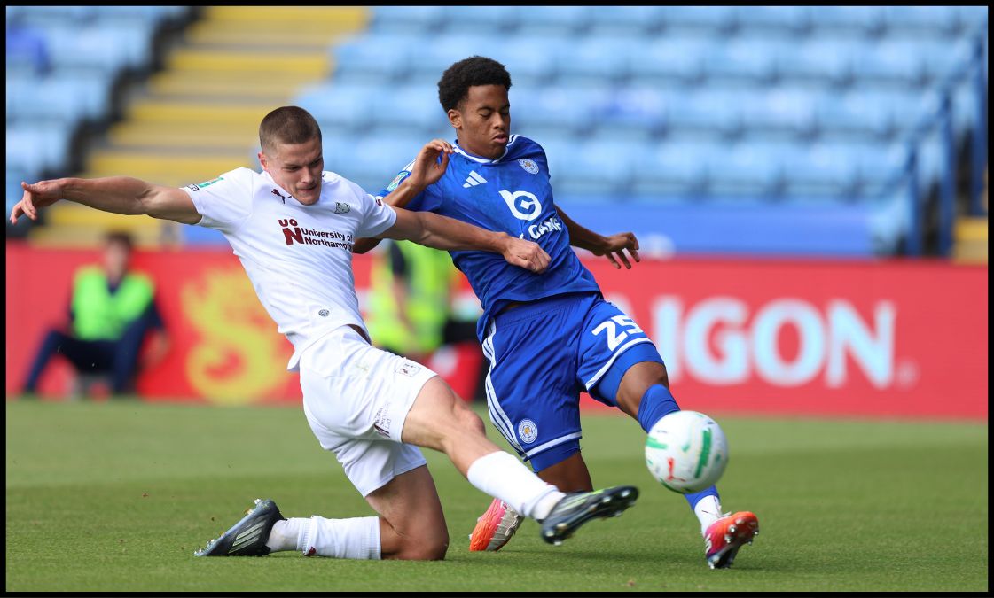 Louis Page in action for Leicester