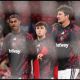 Harry Amass with Marcus Rashford and Harry Maguire