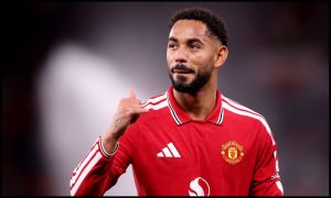 Matheus Cunha in action for Man Utd