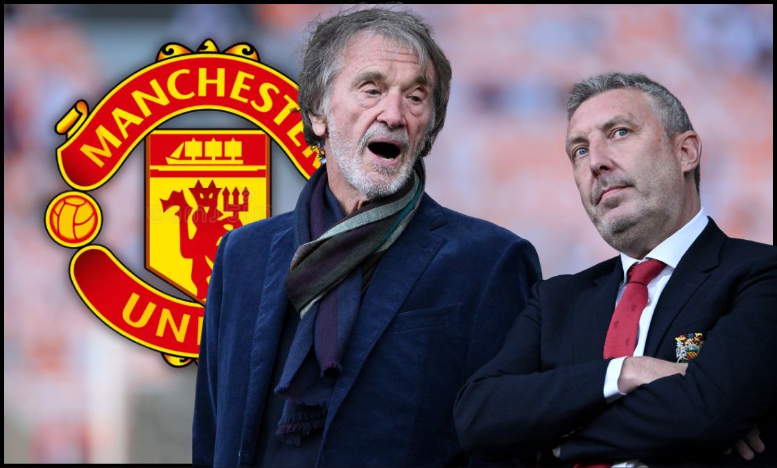 Manchester United co-owner Sir Jim Ratcliffe with Director of Football Jason Wilcox
