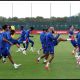 MANCHESTER, ENGLAND - SEPTEMBER 09: Manchester United players take part in the training session on the day before the UEFA Champions League 2026/27 League Phase MD1 match between Manchester United and Sabah at Carrington Training Ground on September 09, 2026 in Manchester, England.