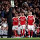 LONDON, ENGLAND - MAY 18: Myles Lewis-Skelly, Piero Hincapie and Viktor Gyoekeres of Arsenal prepare to come on as substitutes during the Premier League match between Arsenal and Burnley at Emirates Stadium on May 18, 2026 in London, England.