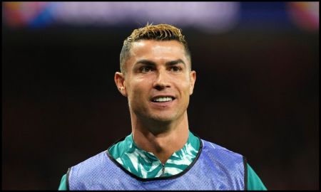 Cristiano Ronaldo watching on from the sidelines