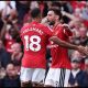 Bruno Fernandes celebrates with Youri Tielemans