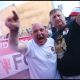 Angry Manchester United supporters protesting against the club's hierarchy